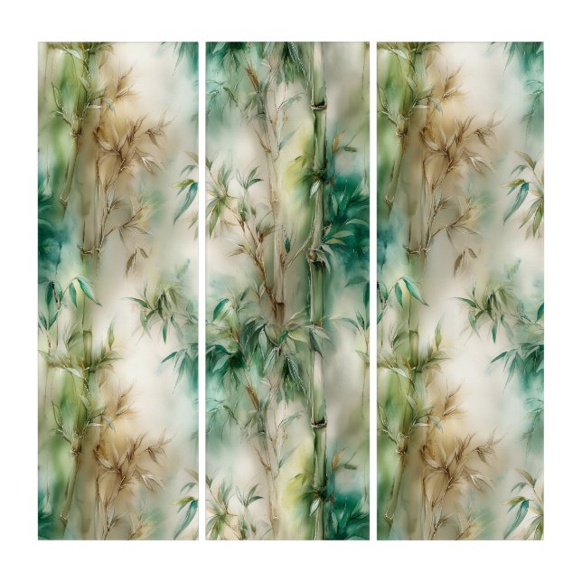 Tropical Bamboo Oasis Triptych (Front)