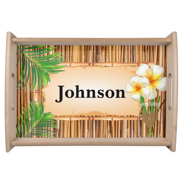 Tropical Bamboo Serving Tray | Zazzle