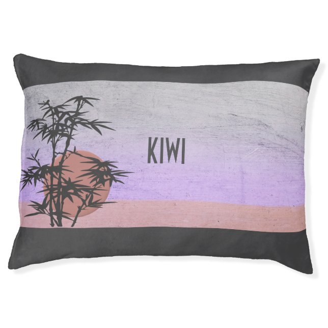 Tropical Bamboo Sunset Dog Bed (Front)
