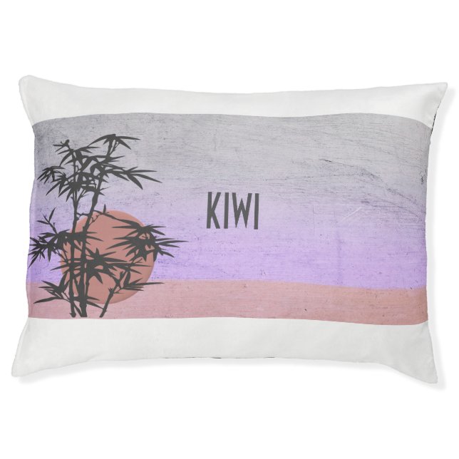 Tropical Bamboo Sunset Dog Bed (Front)