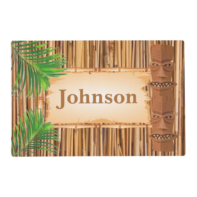 Tropical Bamboo Totem  Design Placemat (Front)