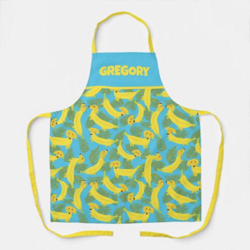 Tropical Banana Dogs Cute Patterned Apron