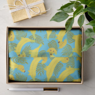 Tropical Banana Dogs Cute Patterned Tissue Paper