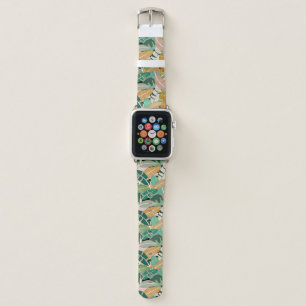 Tropical Banana Leaf Palm Tree Pattern Apple Watch Band