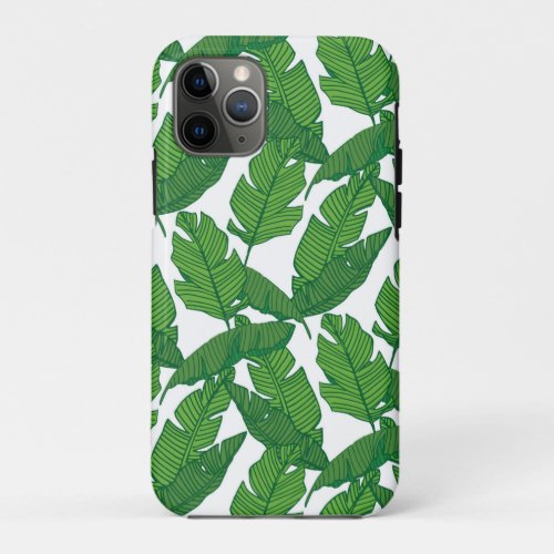 Tropical Banana Leaf Pattern iPhone 11 Pro Case