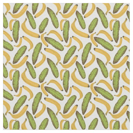 Tropical Banana Leaf Pattern Fabric