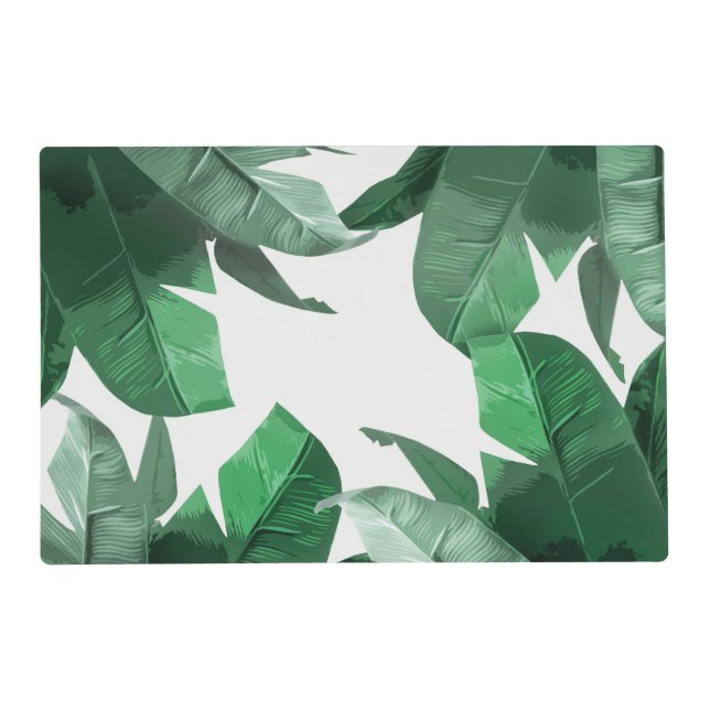 Tropical Banana Leaf Print Placemat (Front)