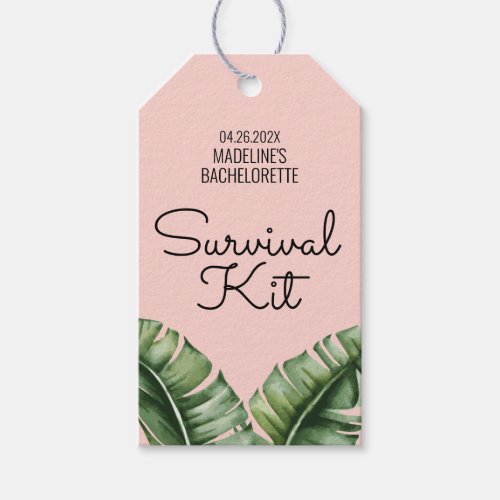 Tropical Banana Leaves Bachelorette Survival Kit Gift Tags