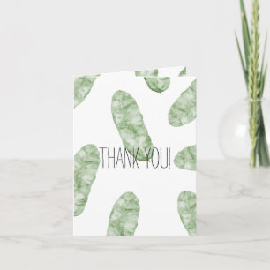 Tropical Banana Leaves Letterpress Thank You Card