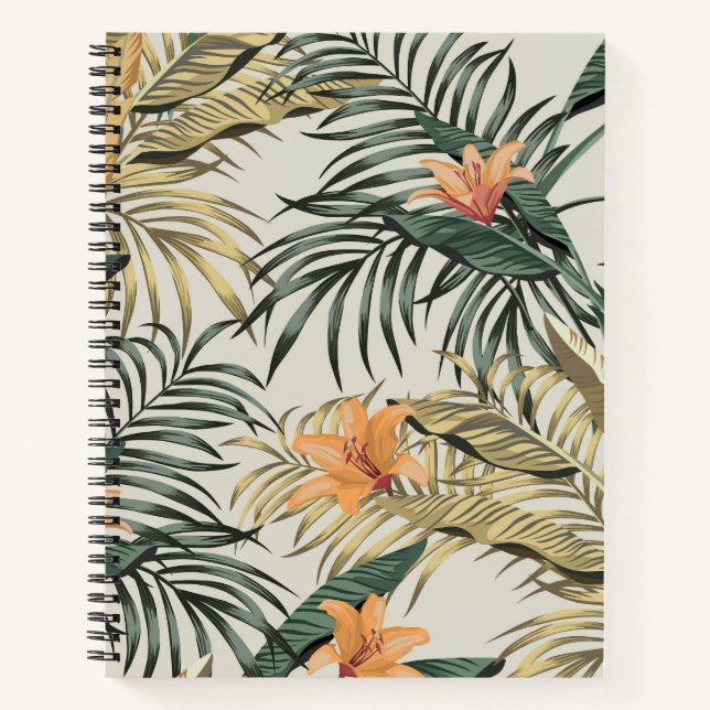 Tropical Banana Leaves Notebook (Front)