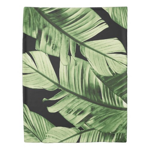 Tropical Banana Night Leaves Dream 1 Duvet Cover