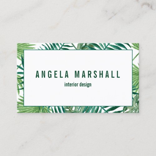 Tropical Banana Palm Leaf Botanical Business Card