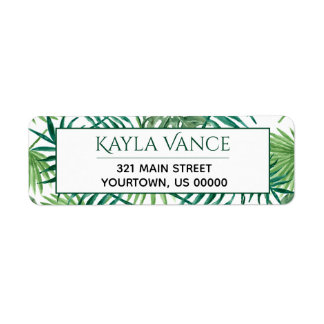 Tropical Banana Palm Leaf Botanical Leaves Label