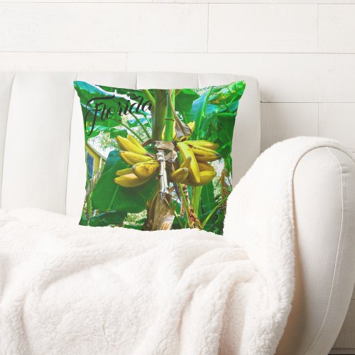 Tropical Banana Palm Tree St Augustine Florida Throw Pillow