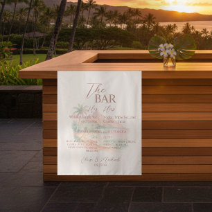 Tropical Bar and Signature Drink Watercolor Island Tapestry