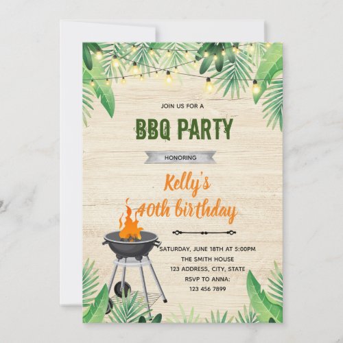 Tropical bbq invitation