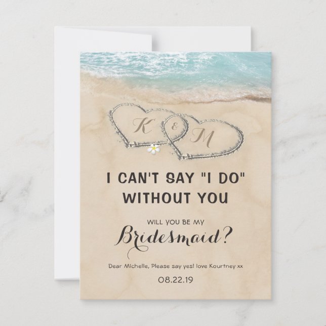 Tropical be my Bridesmaid | Beach Destination Invitation (Front)