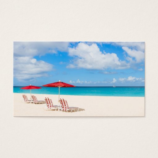 Customizable Tropical beach business cards