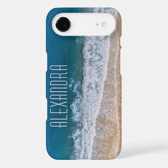 Tropical Beach Aerial View Name Customized Case-Mate iPhone Case (Back)