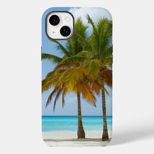 Tropical Beach and Palm Trees Case-Mate iPhone Case (Back)