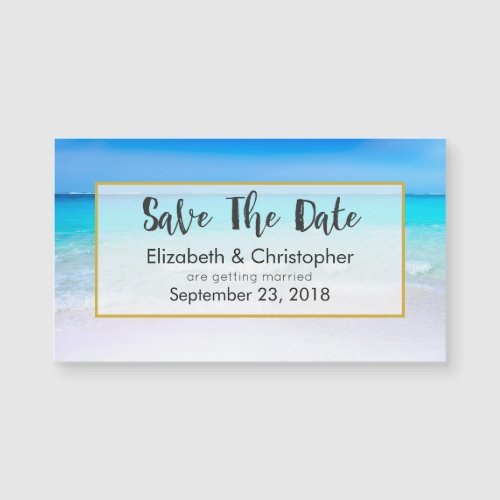 Tropical Beach and Turquoise Sea Save The Date