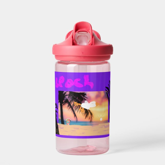 Tropical Beach Animals for Kids Water Bottle (Front)
