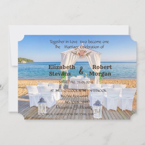 Tropical Beach Arbor Floral Invitation