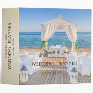 Tropical Beach Arbor Wedding 3 Ring Binder