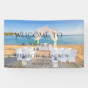 Tropical Beach Arbor Wedding Banner