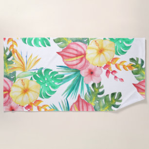 Tropical Beach Artwork Beach Towel