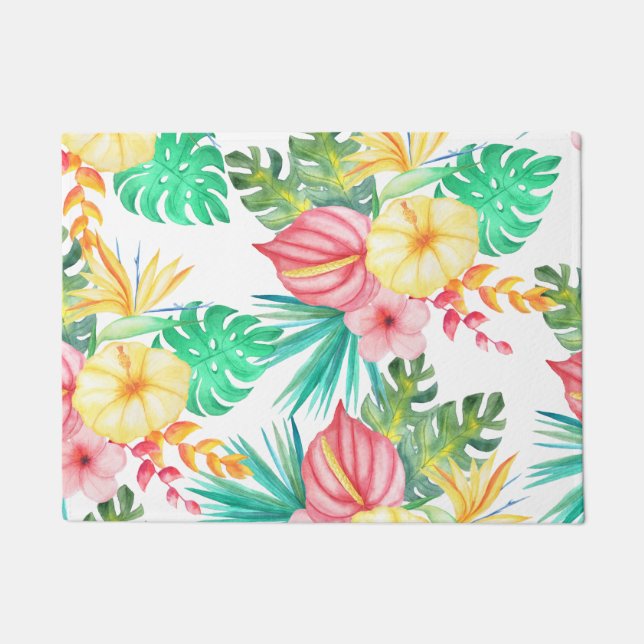 Tropical Beach Artwork Doormat (Front)