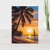 Tropical Beach at Sunset Father's Day
