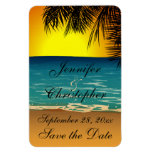 Tropical Beach At Sunset Wedding Save The Date Magnet at Zazzle