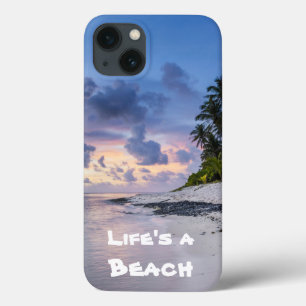 Tropical Beach at Sunset White Sands Palm Tree iPhone 13 Case