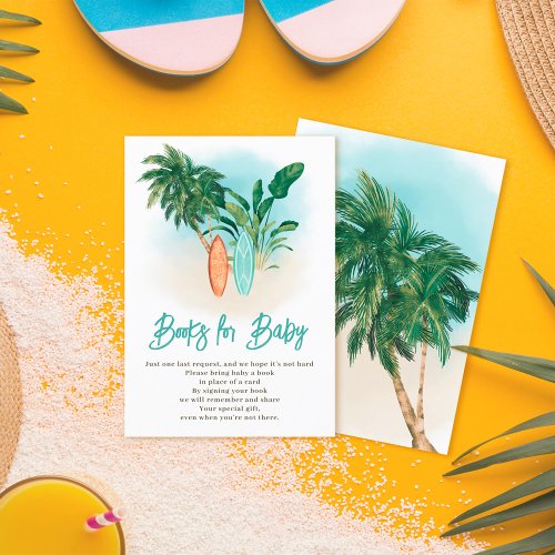 Tropical beach Baby on board surf bring a book Enclosure Card