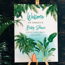 Tropical beach Baby on board surf welcome shower