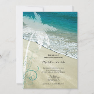 Tropical Beach Baby Shower Invitation