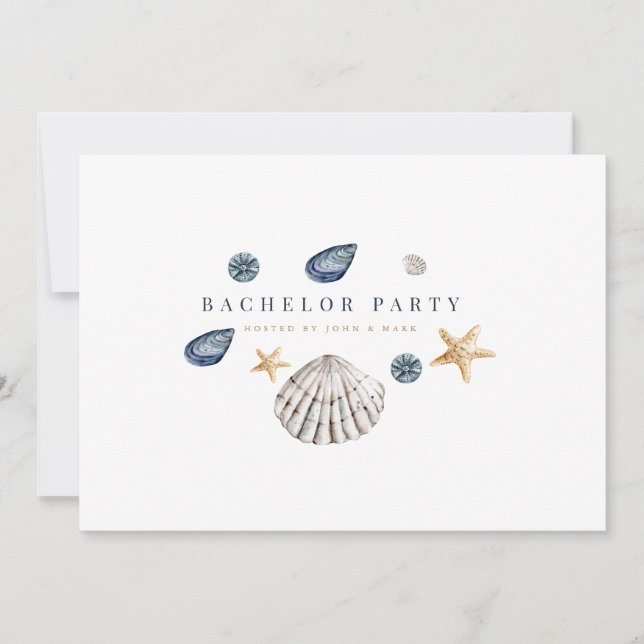 Tropical Beach Bachelor Party Invitation Card (Front)