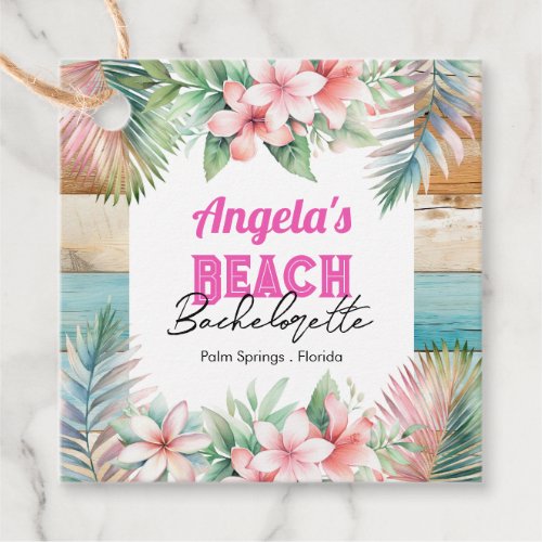 Tropical Beach Bachelorette Party Favor Tags