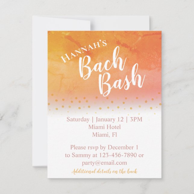 Tropical Beach Bachelorette Party Invitation (Front)