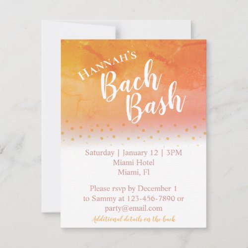 Tropical Beach Bachelorette Party Invitation
