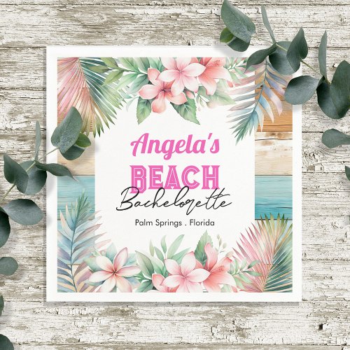 Tropical Beach Bachelorette Party Napkins