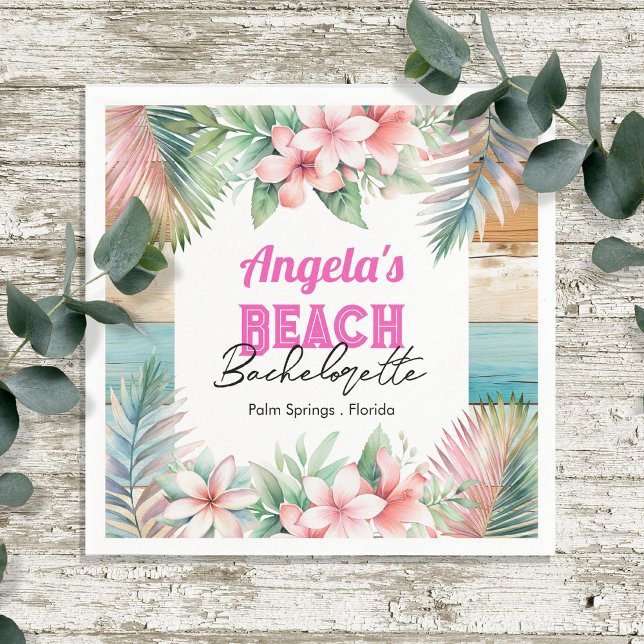 Tropical Beach Bachelorette Party Napkins (Creator Uploaded)
