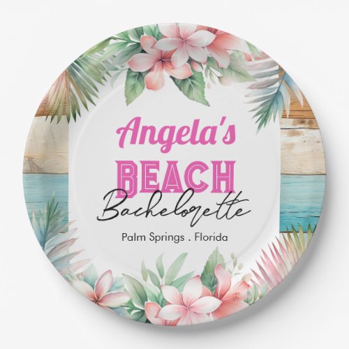 Tropical Beach Bachelorette Party Paper Plates