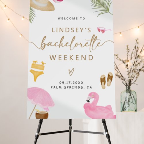 Tropical Beach Bachelorette Party Welcome Sign