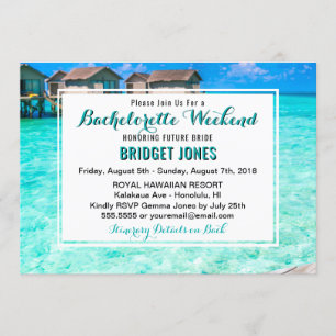 Tropical Beach Bachelorette Weekend Invitation