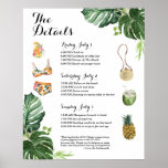 Tropical Beach Bachelorette Weekend Itinerary  Poster at Zazzle