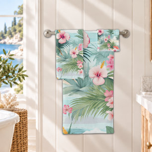 Tropical Beach Bath Towel Set