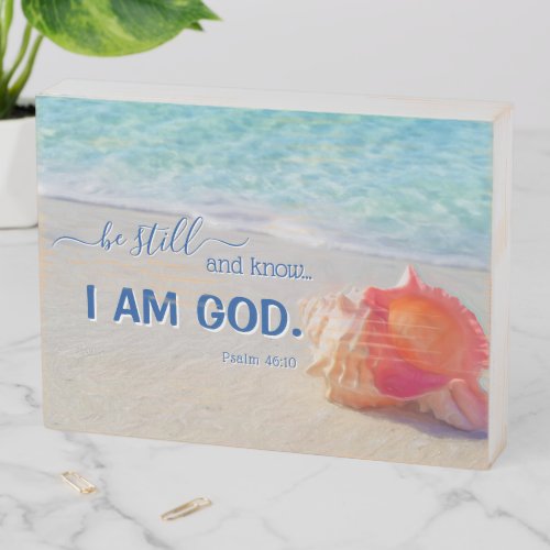 Tropical Beach Be Still and Know I Am God Bible Wo Wooden Box Sign