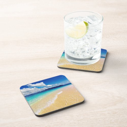 Tropical Beach Beverage Coaster